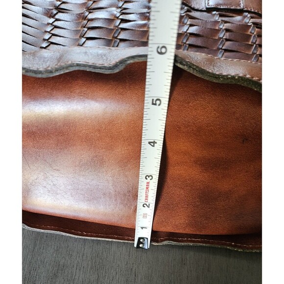 Patricia Nash Emiliano Woven Rust Brown Leather Tote Purse Crossbody Strap - Picture 13 of 14